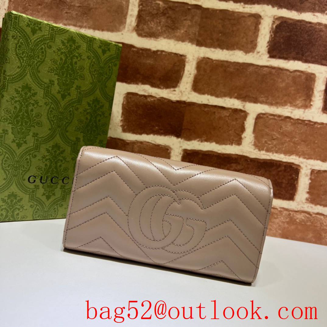 Gucci GG Marmont long women camel color wallet