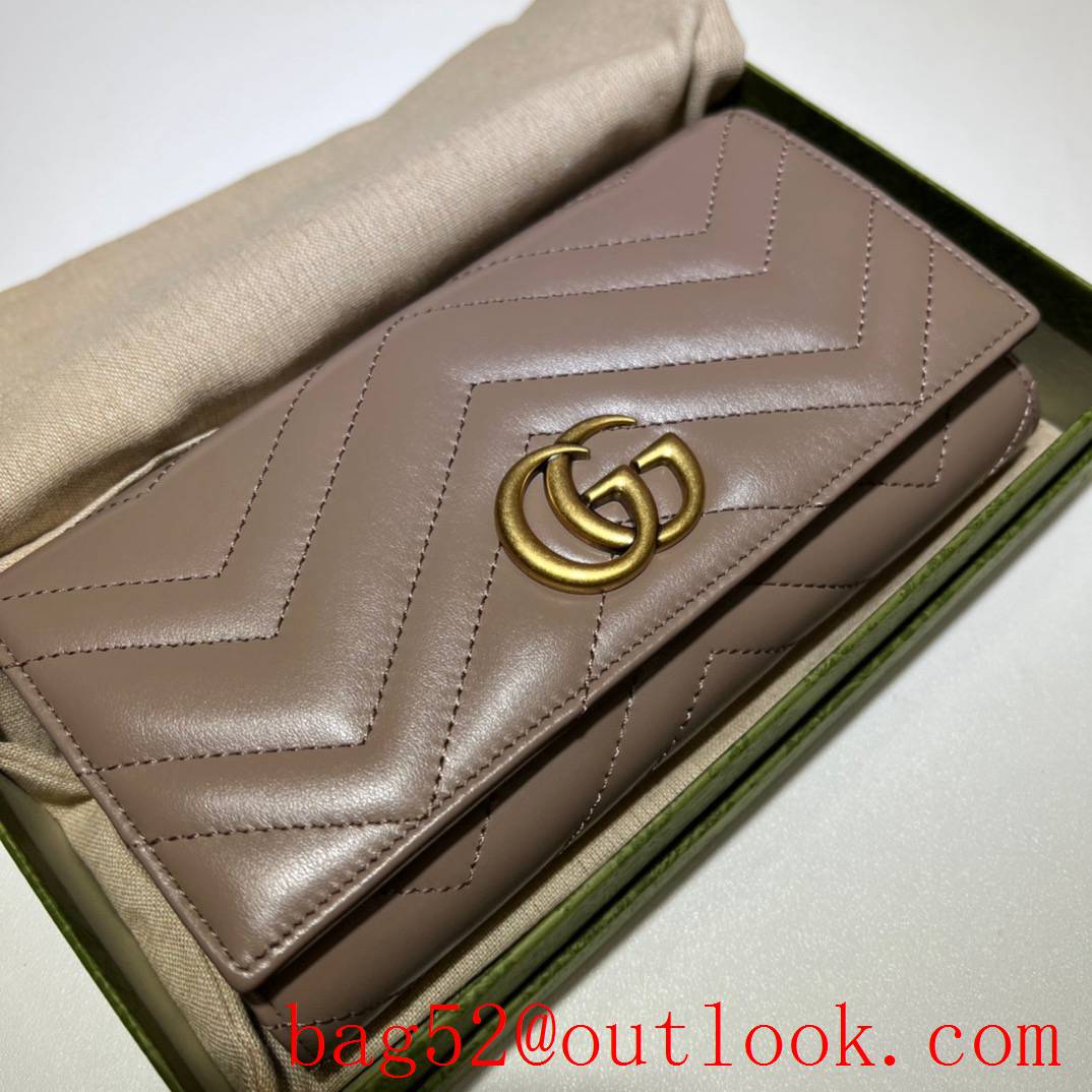 Gucci GG Marmont long women camel color wallet