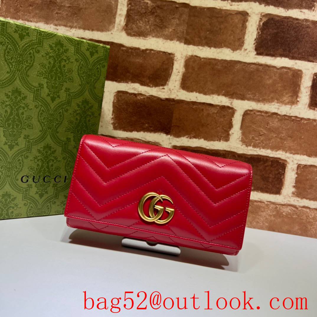 Gucci GG Marmont long women rose red wallet