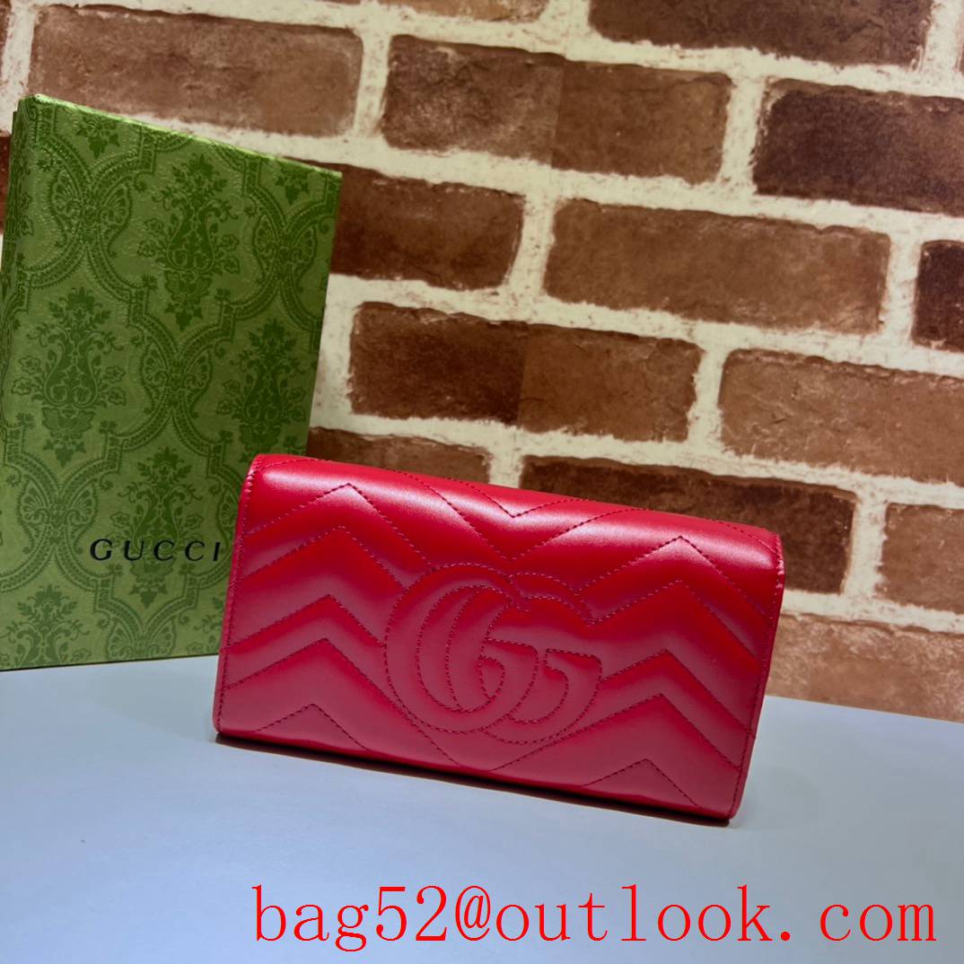 Gucci GG Marmont long women rose red wallet