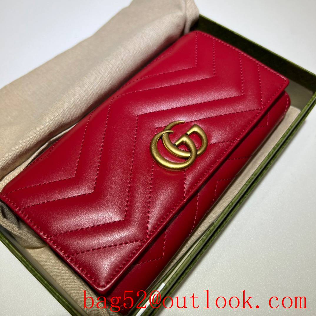 Gucci GG Marmont long women rose red wallet