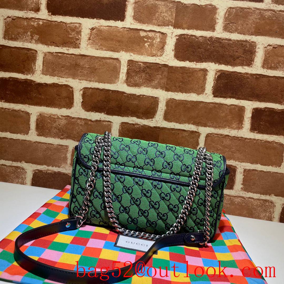 Gucci GG Marmont Small Shoulder green with black strap crossbody Bag