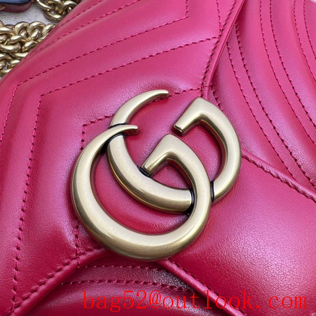 Gucci red GG Marmont Small Shoulder chain women bag