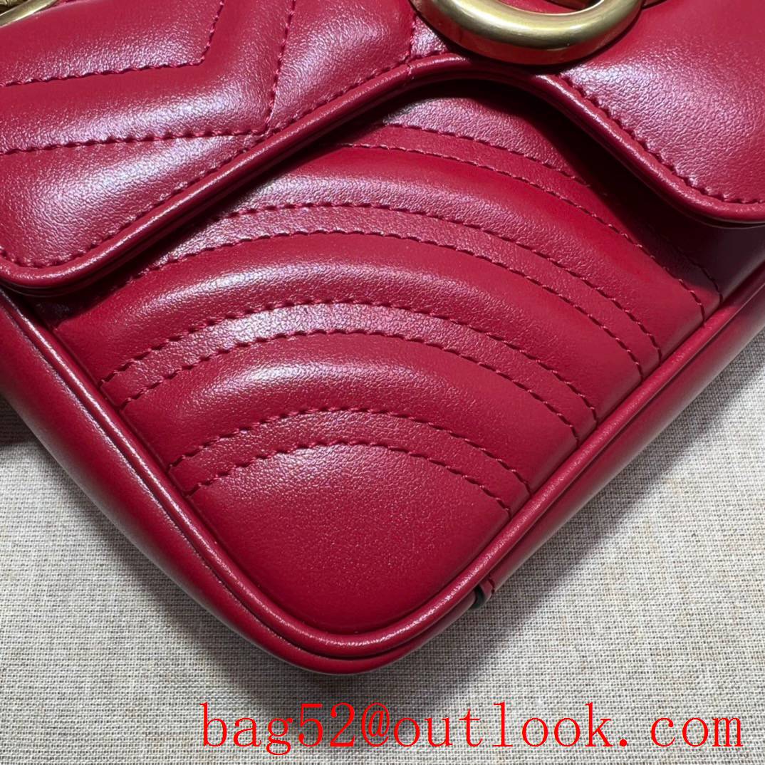 Gucci GG Marmont quilted mini shoulder red bag