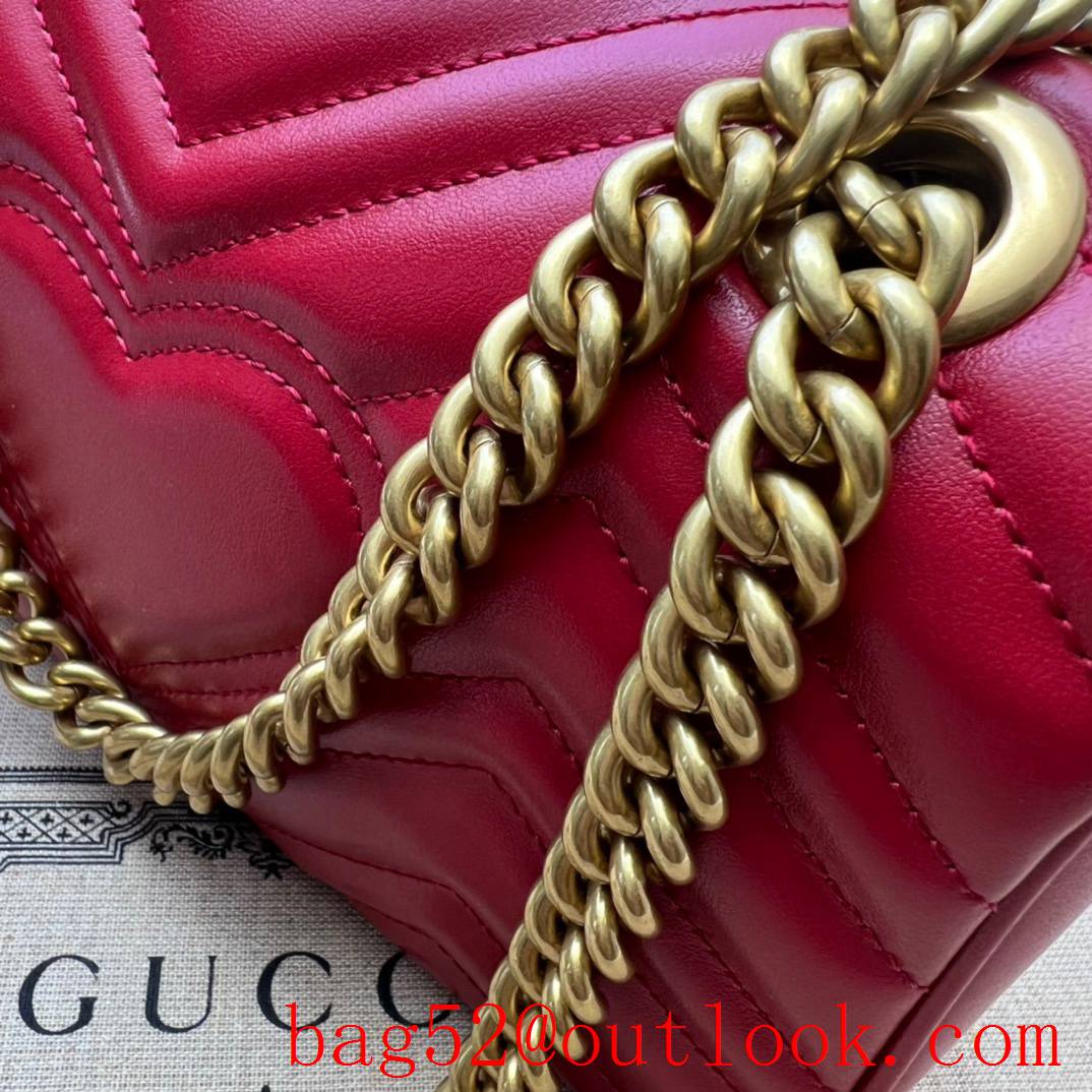 Gucci GG Marmont quilted mini shoulder red bag