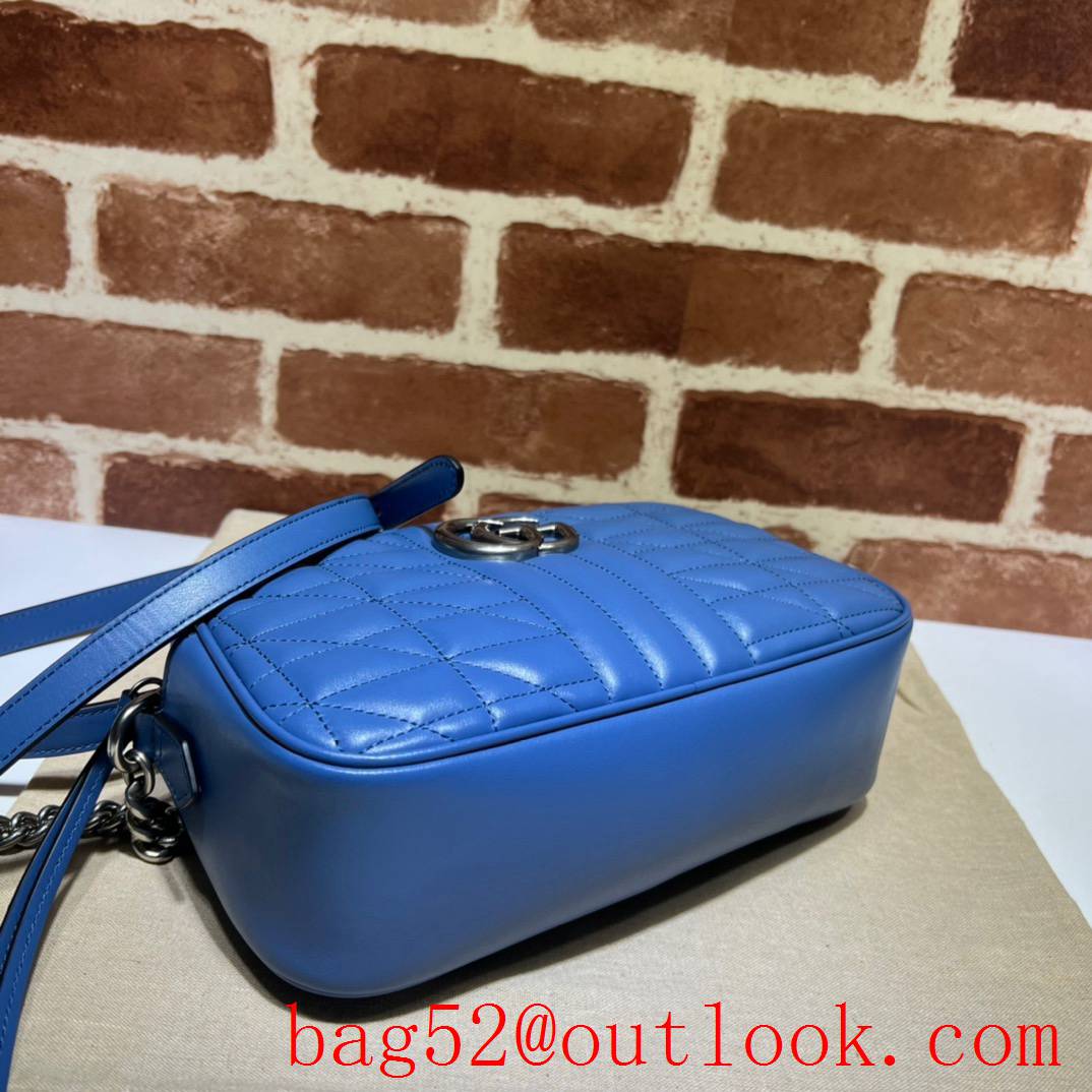 Gucci GG Marmont quilted shoulder blue bag