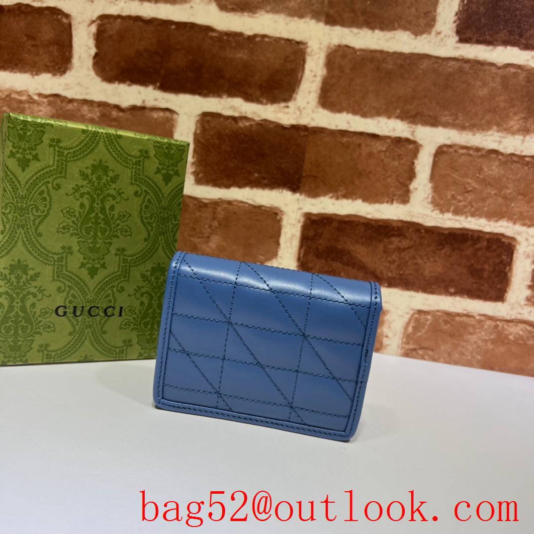 Gucci blue women GG Marmont Card Holder wallet purse