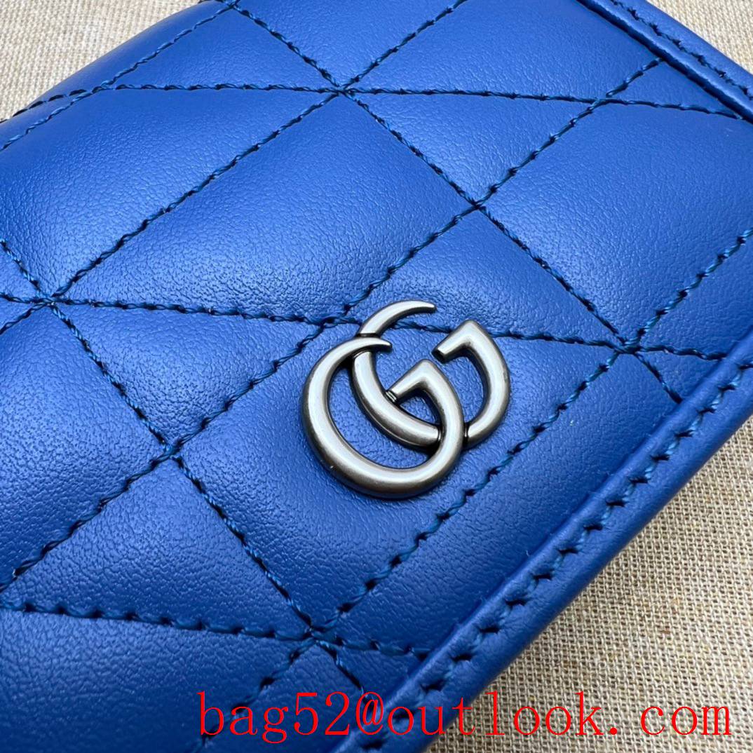 Gucci blue women GG Marmont Card Holder wallet purse