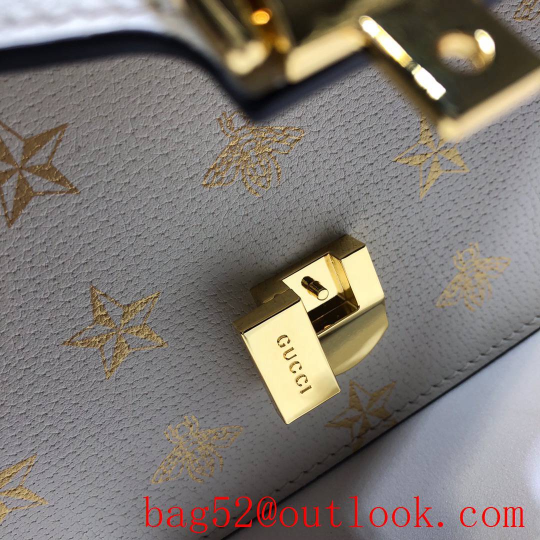 Gucci white Sylvie Collection Bee Star Leather Mini Bag