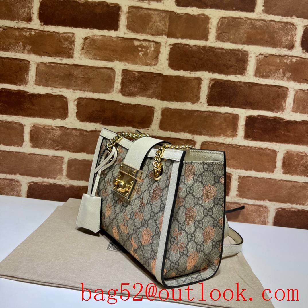 Gucci Padlock Small GG Shoulder white fruit pattern print women Bag