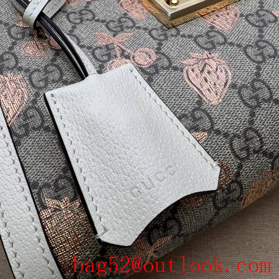 Gucci Padlock Small GG Shoulder white fruit pattern print women Bag