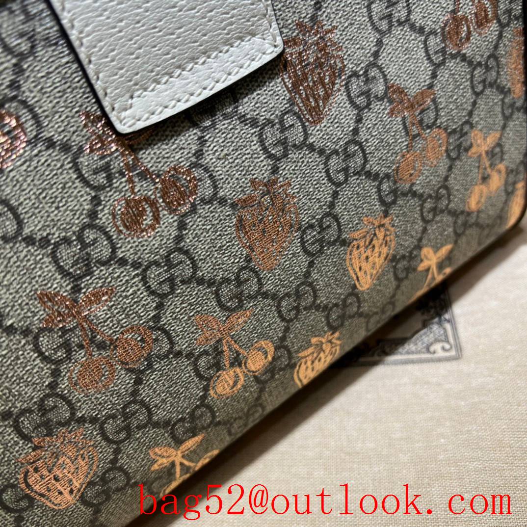 Gucci Padlock Small GG Shoulder white fruit pattern print women Bag
