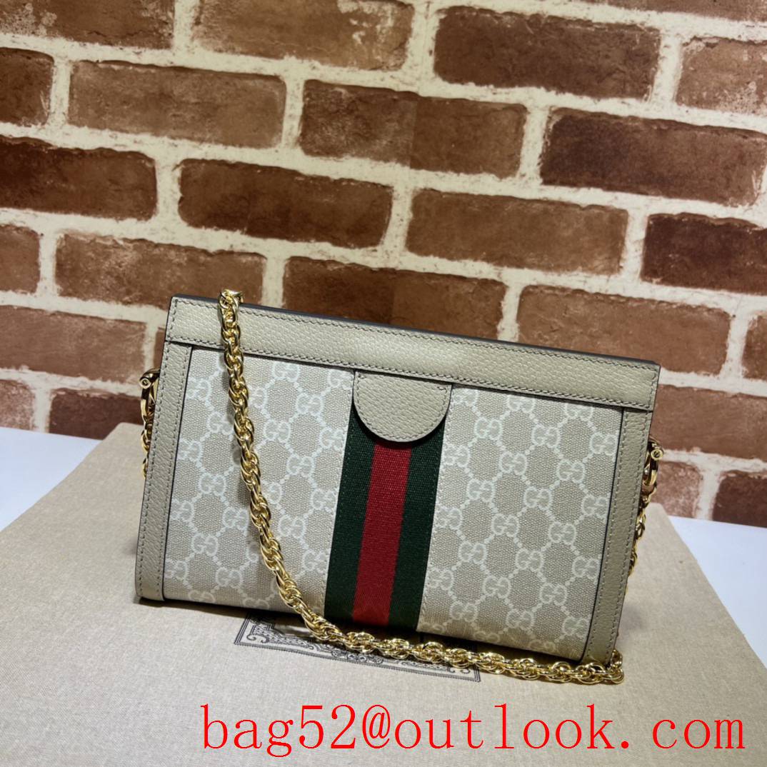 Gucci white Ophidia GG Small Shoulder gold Chain bag