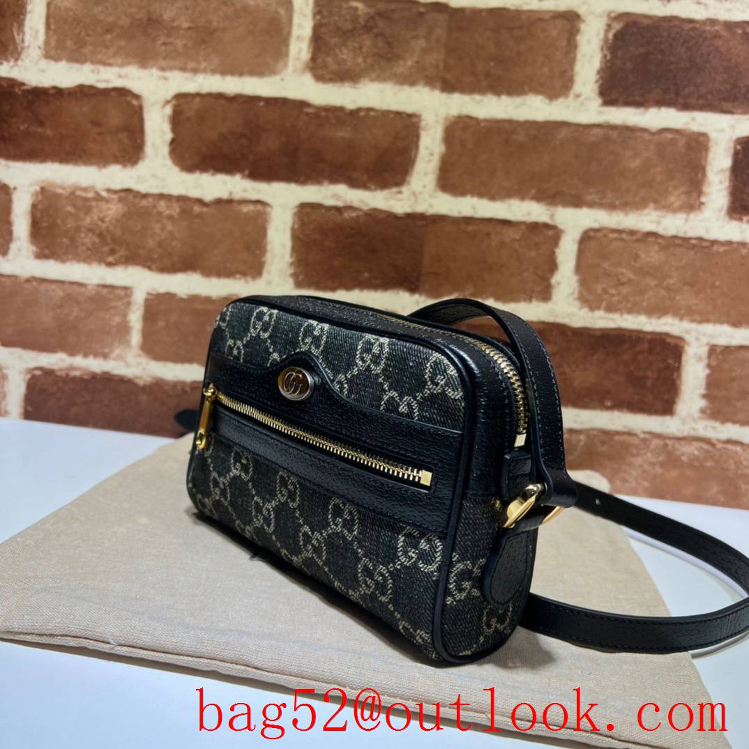 Gucci Ophidia Mini GG Bag front zipper black shoulder bag