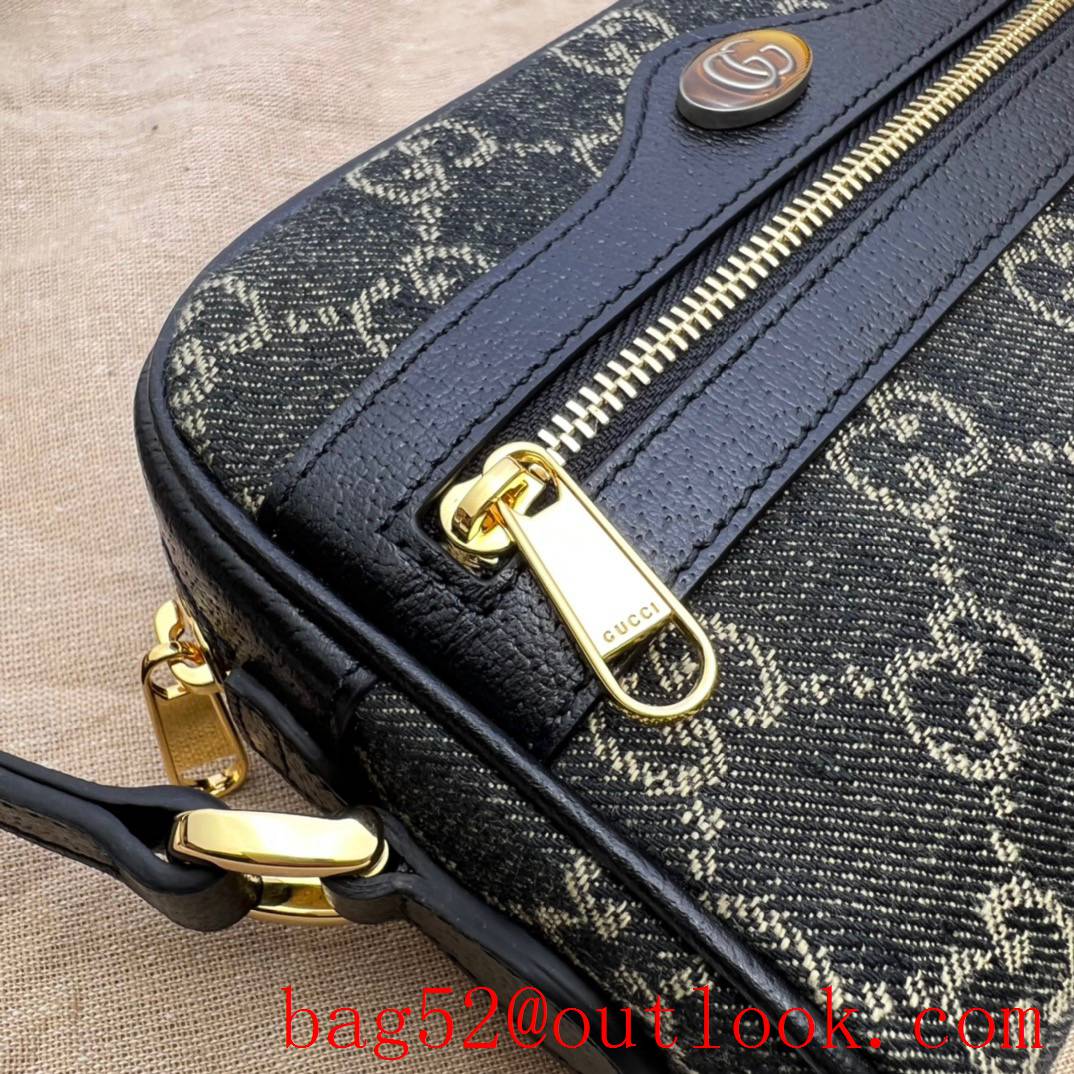 Gucci Ophidia Mini GG Bag front zipper black shoulder bag
