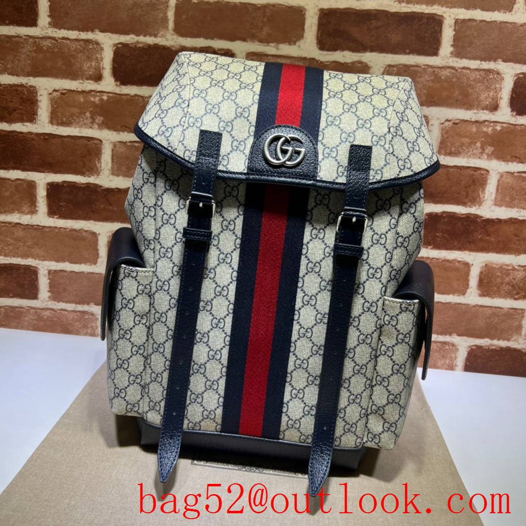 Gucci navy blue Ophidia Collection Medium GG men Backpack bag