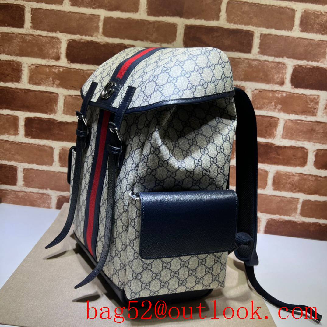 Gucci navy blue Ophidia Collection Medium GG men Backpack bag