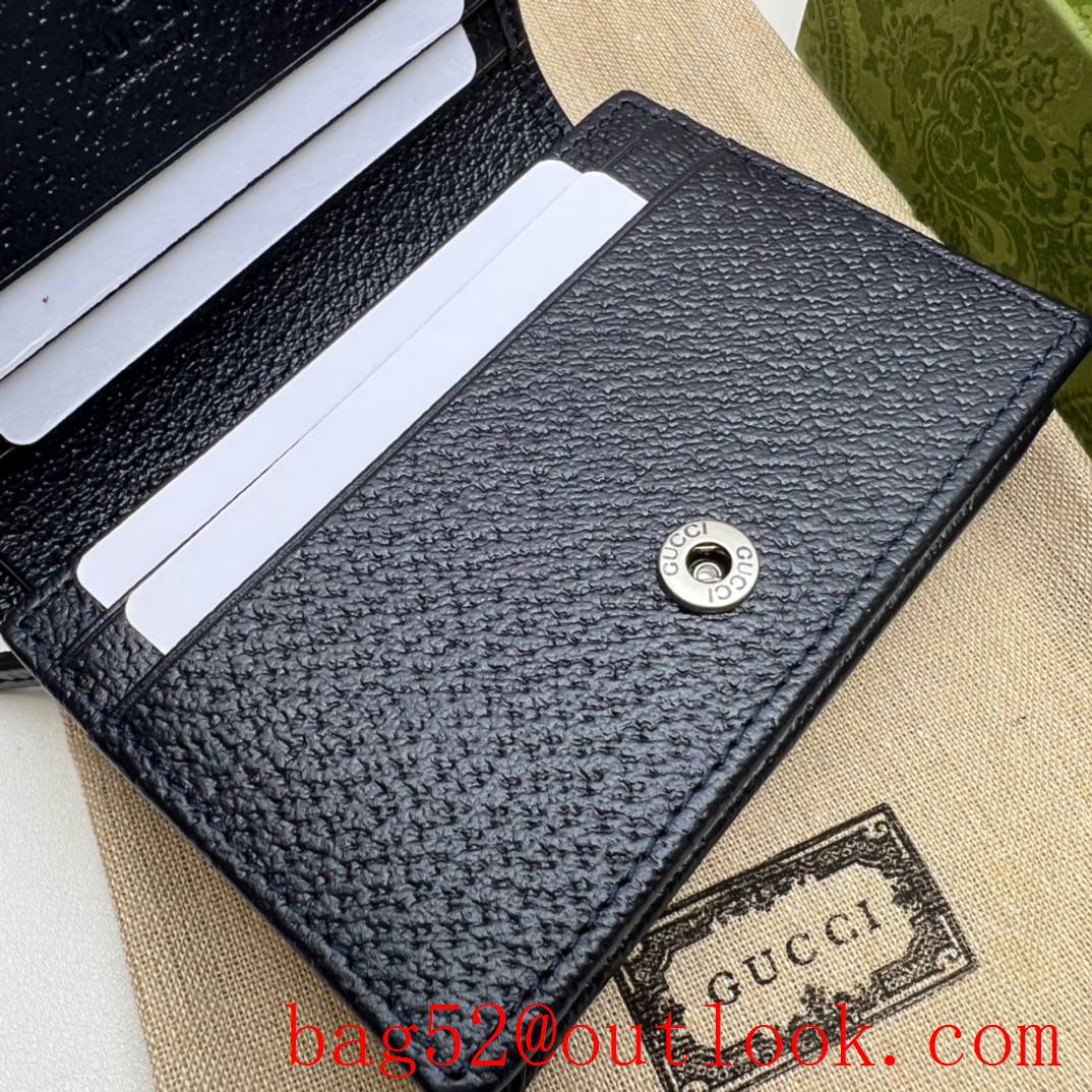 Gucci black short wallet purse Horsebit 1955 Card Holder