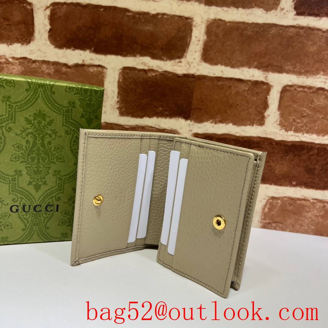 Gucci cream short Horsebit 1955 card holder wallet purse