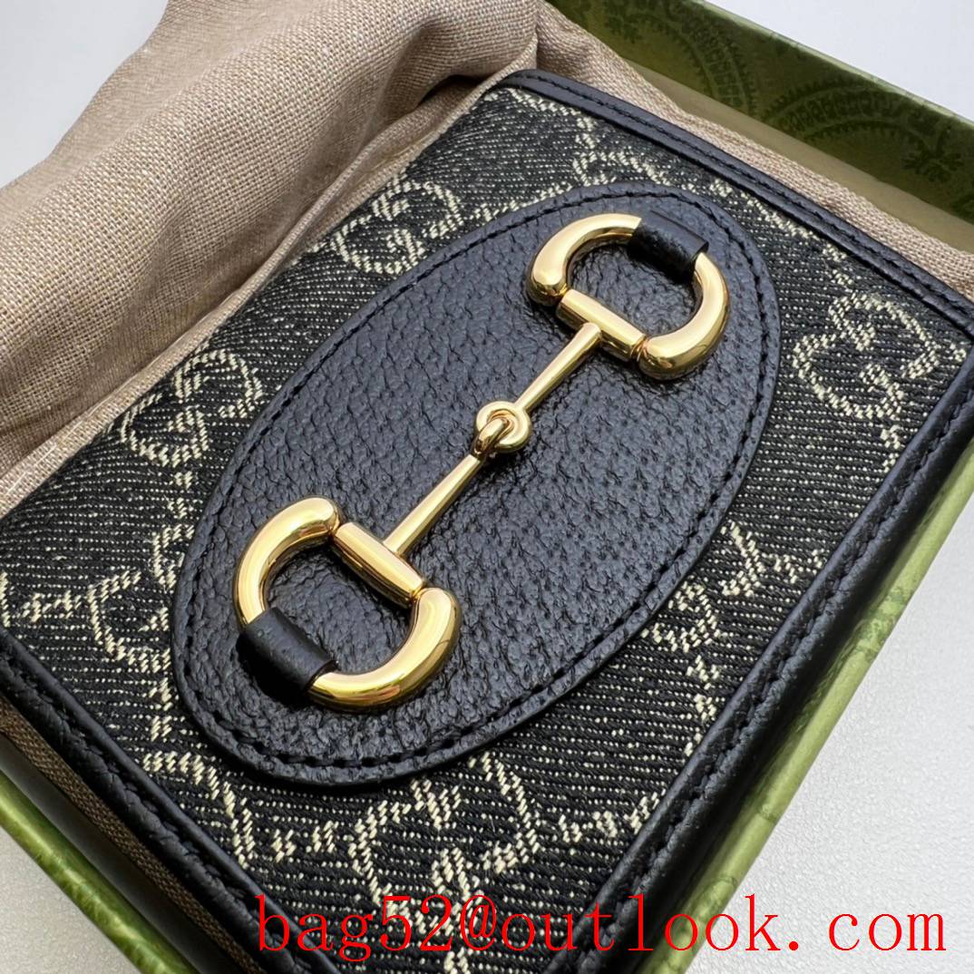 Gucci Horsebit 1955 Card Holder black women wallet purse