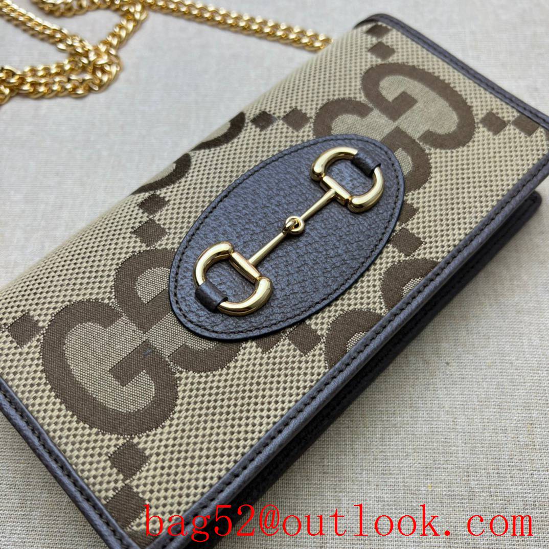 Gucci brown Gucci Horsebit 1955 Chain Wallet card holder purse