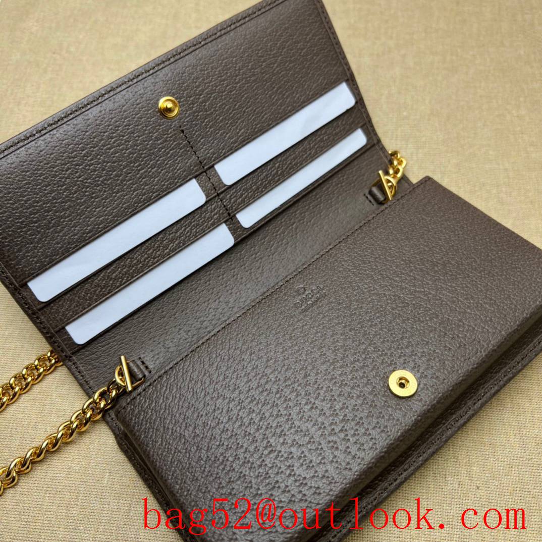 Gucci brown Gucci Horsebit 1955 Chain Wallet card holder purse