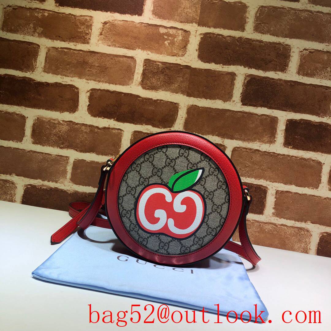 Gucci round red with apple pattern shoulder crossbody cute bag