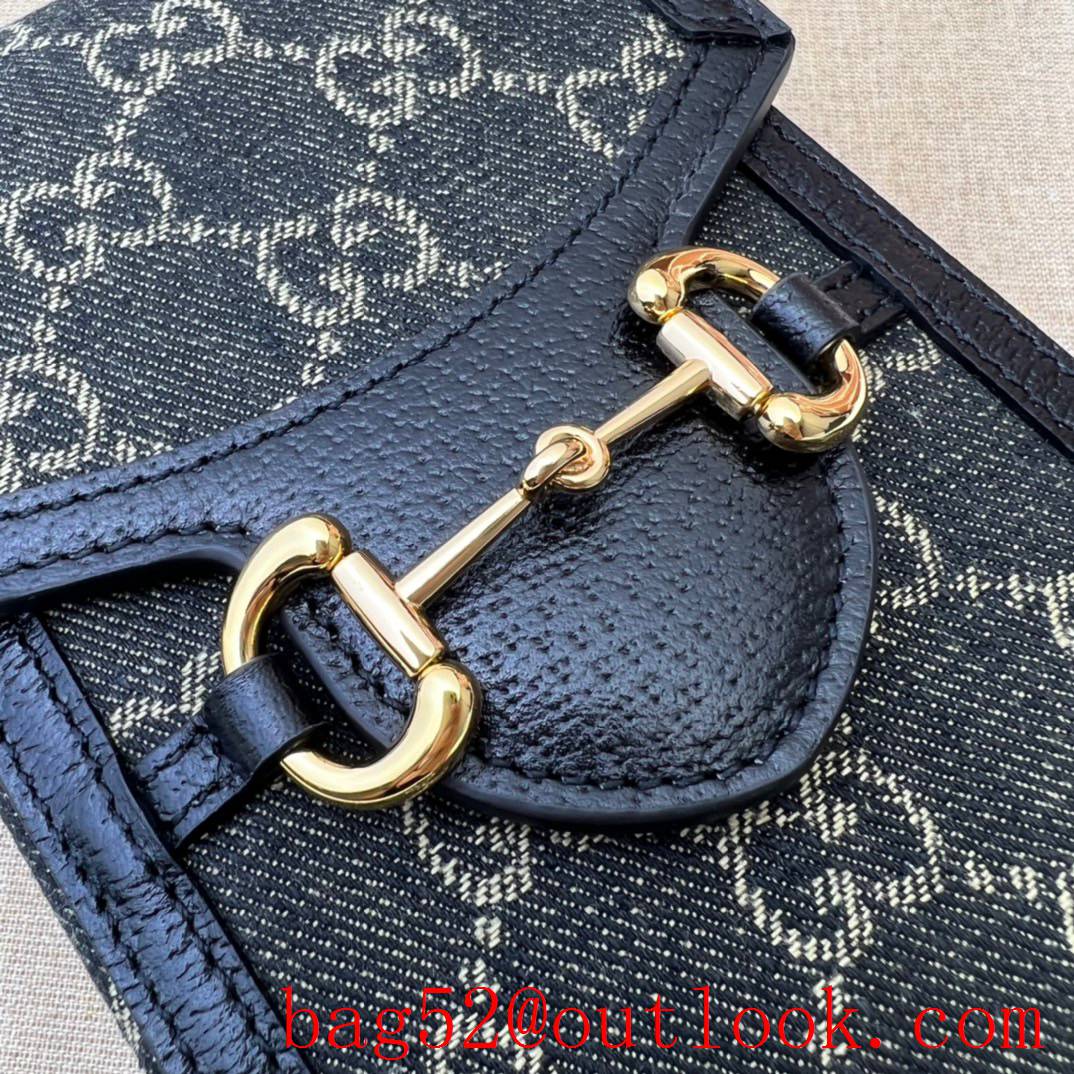 Gucci Horsebit 1955 Mini black denim Bag