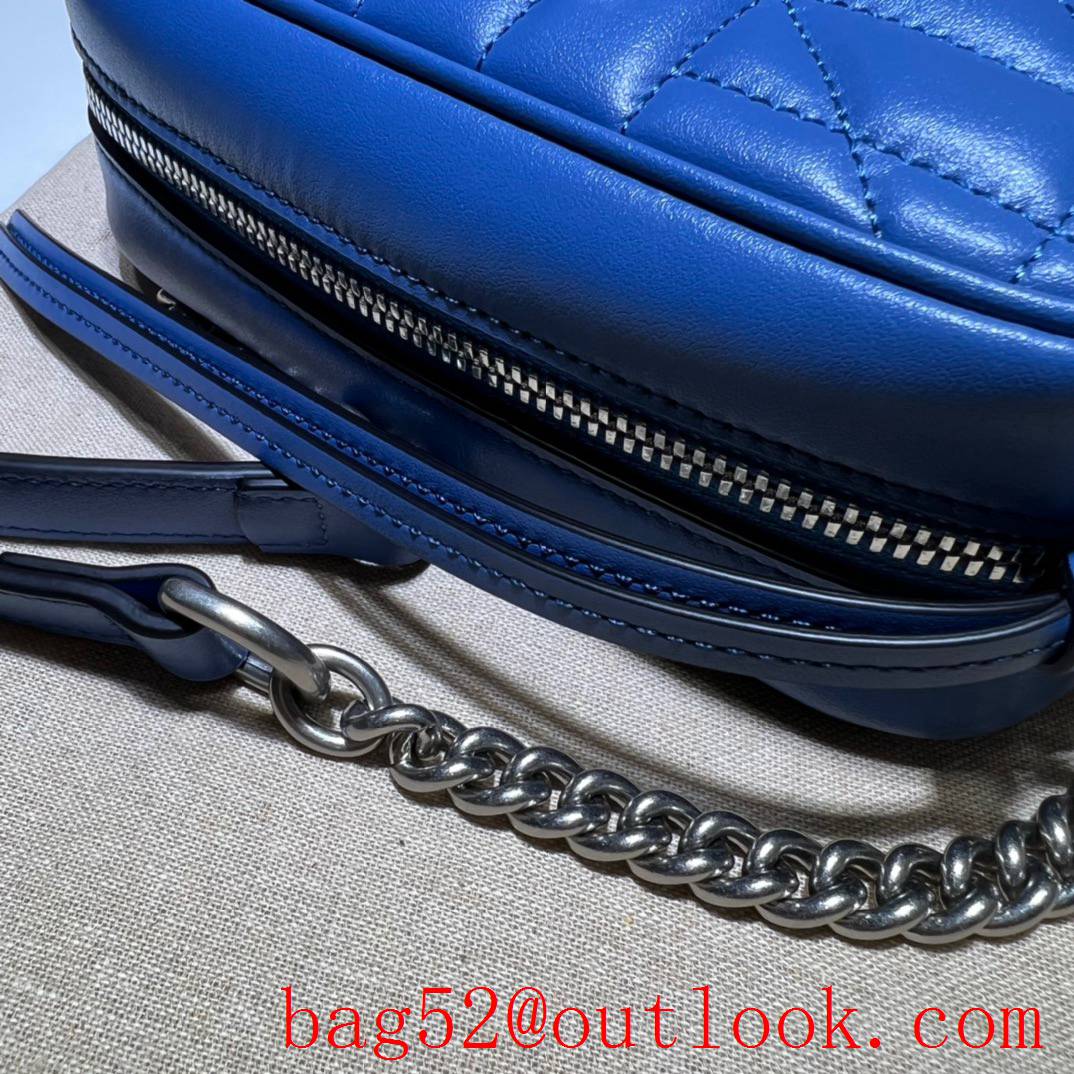 Gucci GG Marmont mini shoulder blue chain women bag