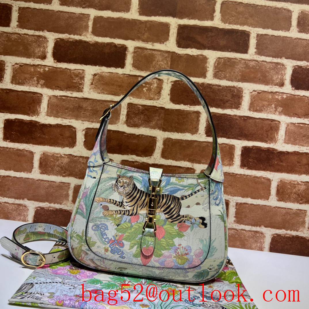 Gucci Chinese New Year Jackie 1961 Small shoulder tiger with flower print bag