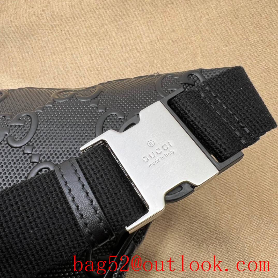 Gucci GG print embossed belt black men bag