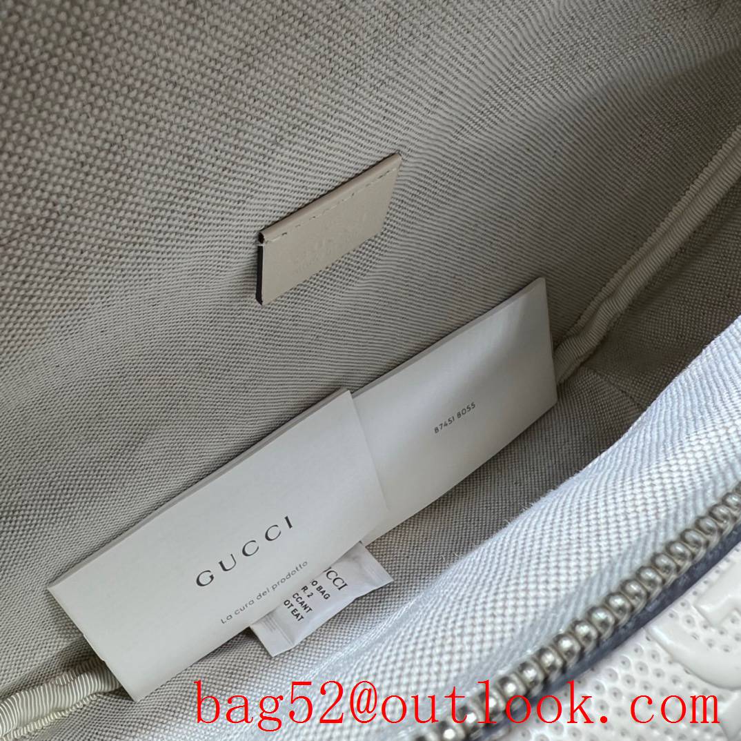 Gucci white GG print embossed belt bag