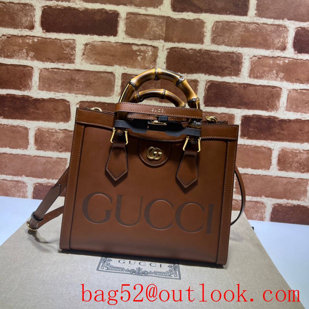 Gucci brown Diana Small Bamboo Tote with Super Double G shoulder bag