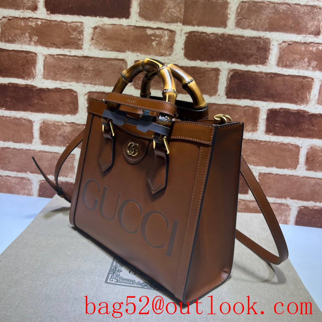 Gucci brown Diana Small Bamboo Tote with Super Double G shoulder bag