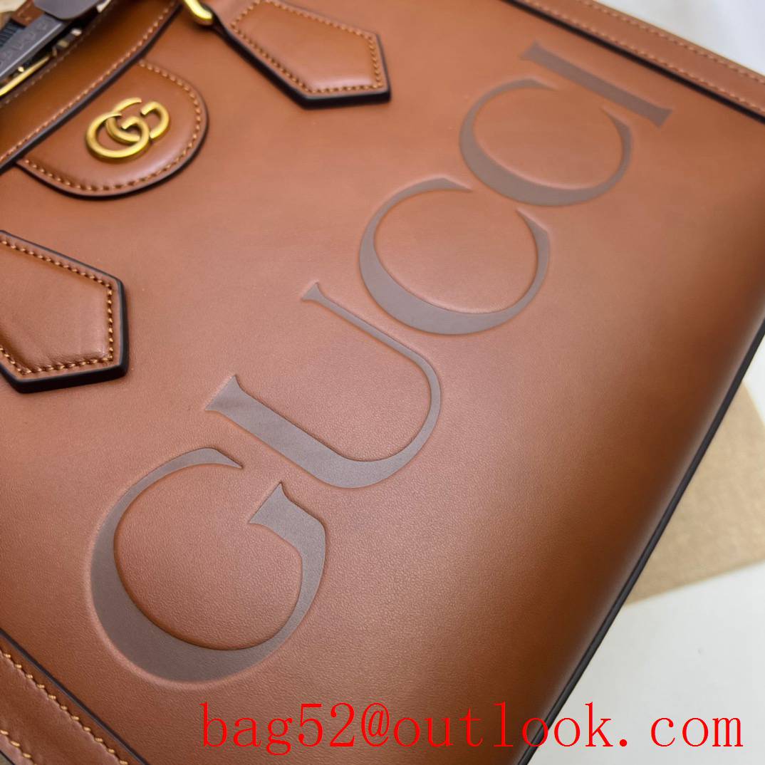 Gucci brown Diana Small Bamboo Tote with Super Double G shoulder bag