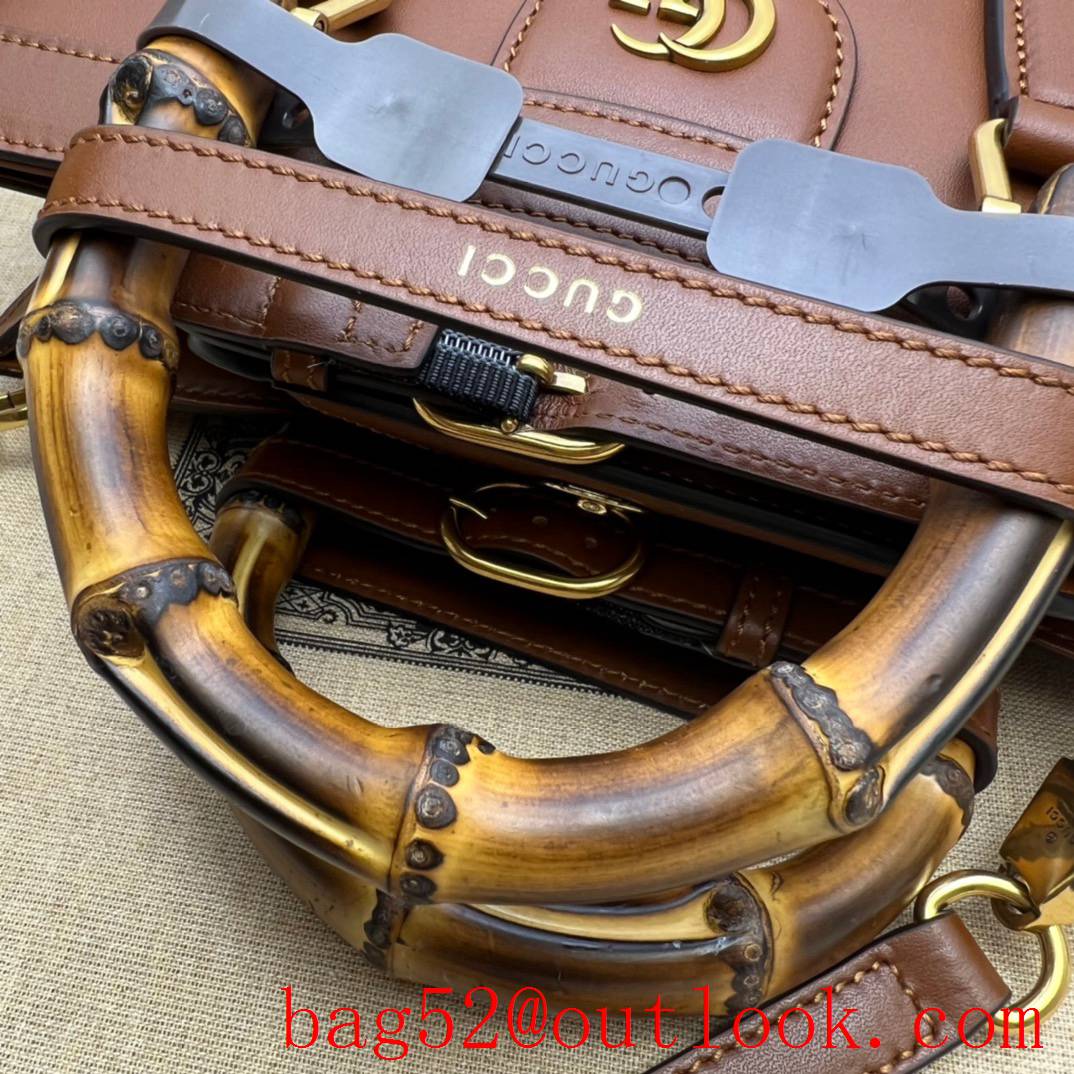 Gucci brown Diana Small Bamboo Tote with Super Double G shoulder bag