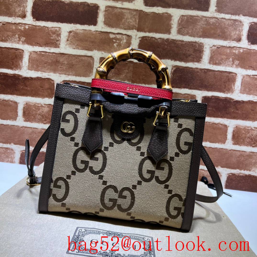 Gucci brown Diana Small Bamboo with Super Double G Tote Bag