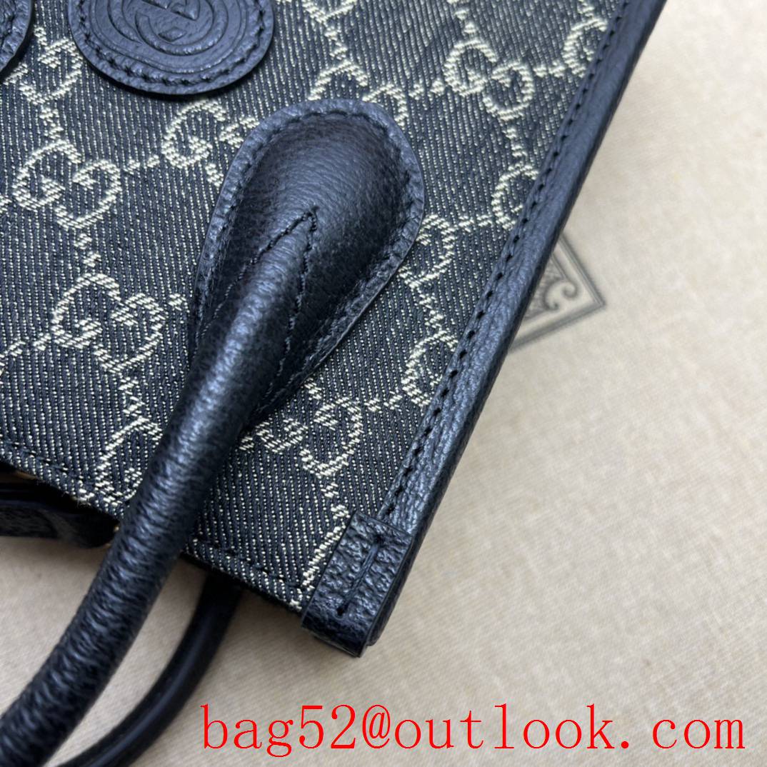 Gucci Mini Tote with Interlocking Double G cream shoulder black bag