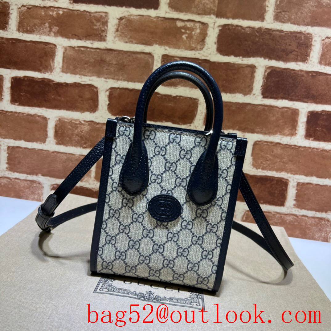 Gucci Mini Tote Bag with Interlocking Double G blue shoulder bag
