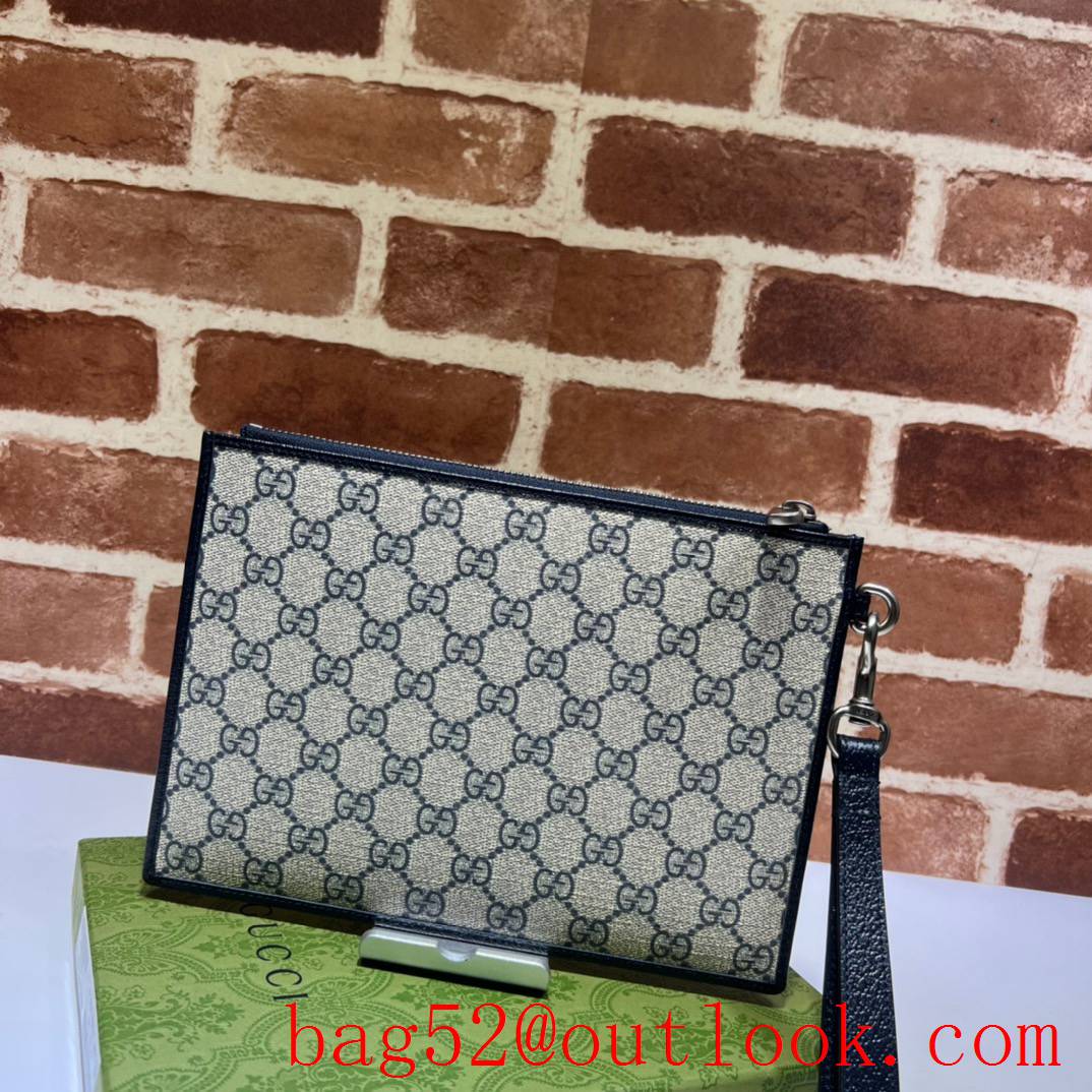 Gucci navy blue Ophidia Textured clutch handbag