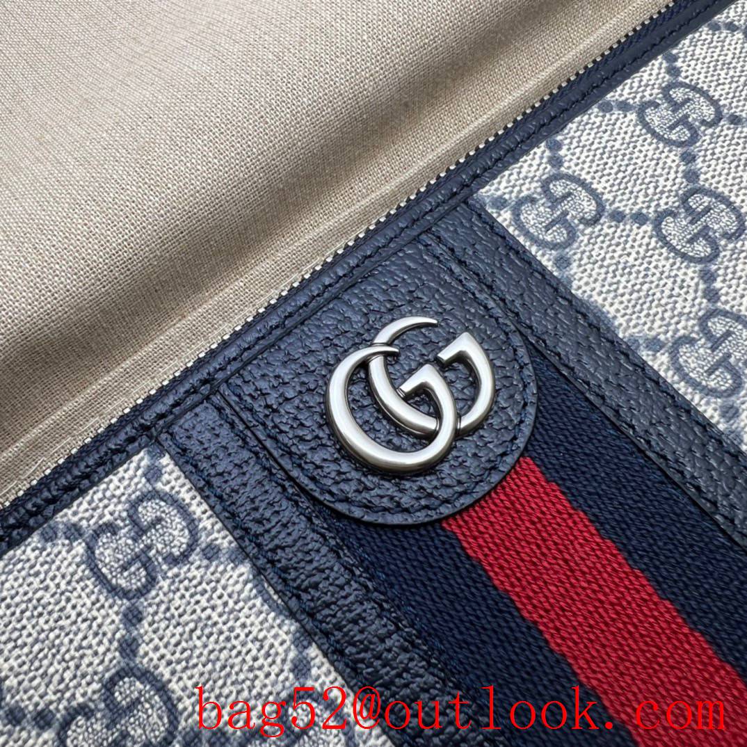 Gucci navy blue Ophidia Textured clutch handbag