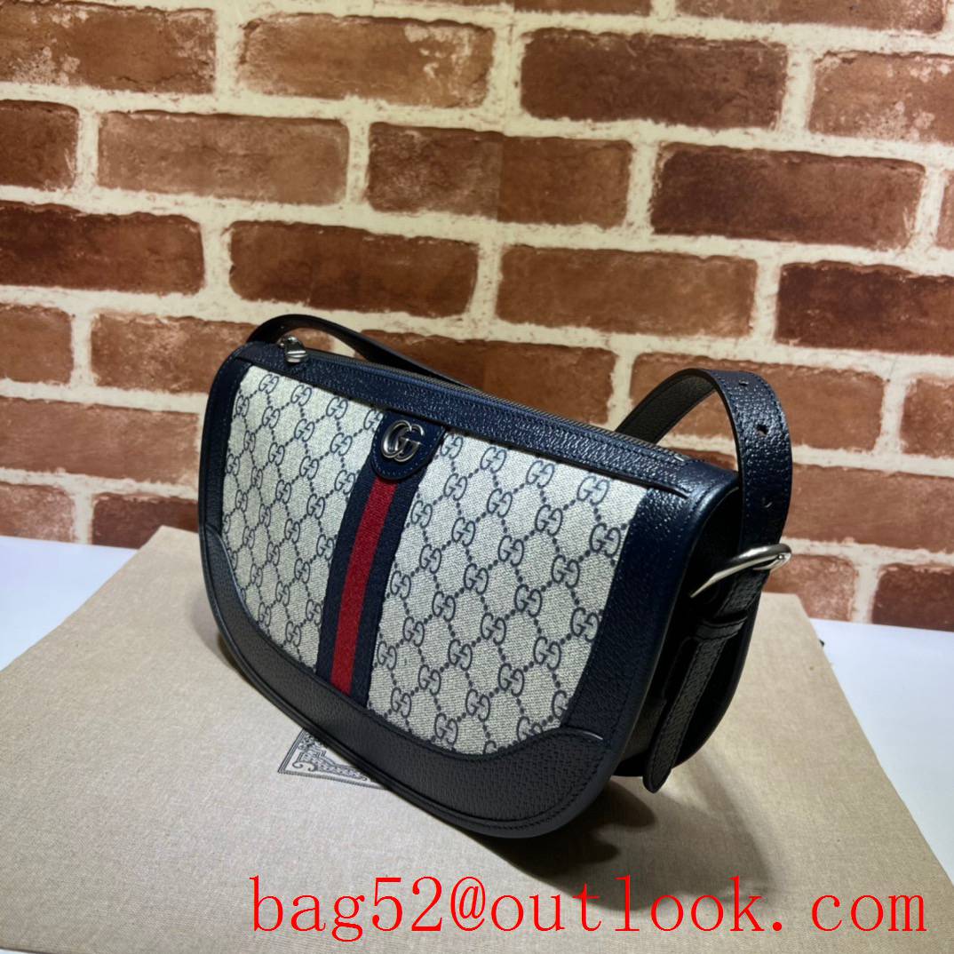 Gucci navy blue large arc shape shoulder bag