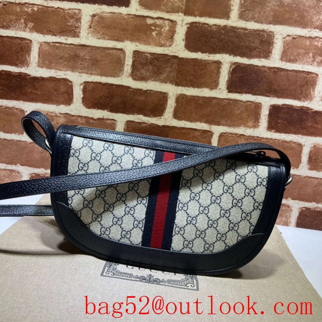 Gucci navy blue large arc shape shoulder bag