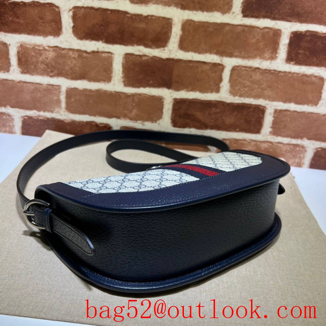 Gucci navy blue large arc shape shoulder bag