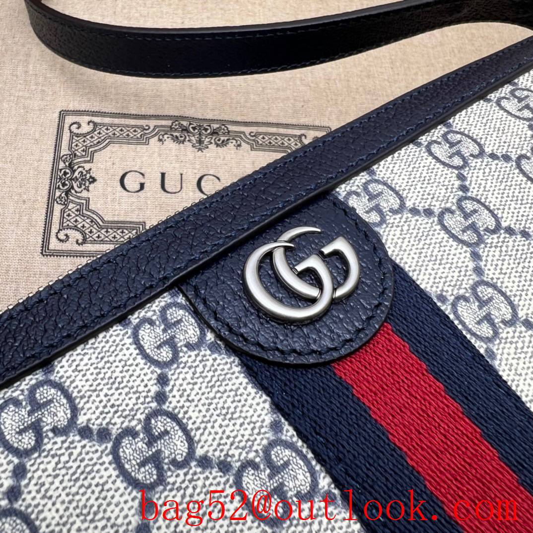 Gucci navy blue large arc shape shoulder bag