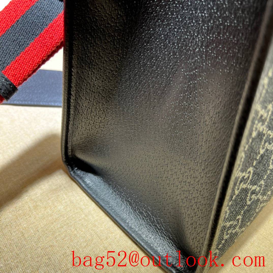 Gucci black with red strap Medium Interlocking G Tote Bag
