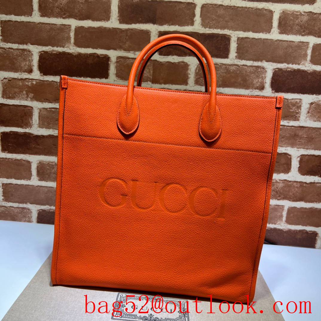 Gucci Large tote bag with brand orange logo men handbag