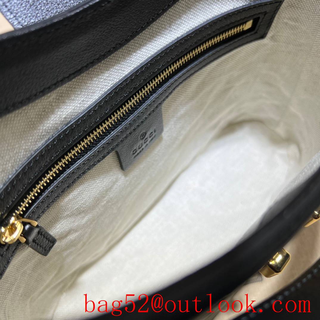 Gucci black Small GG shoulder metal buckle lock Leather embossing gold Chain shoulder bag