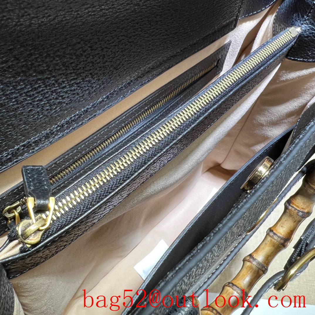 Gucci black large with Bamboo tote double G bag