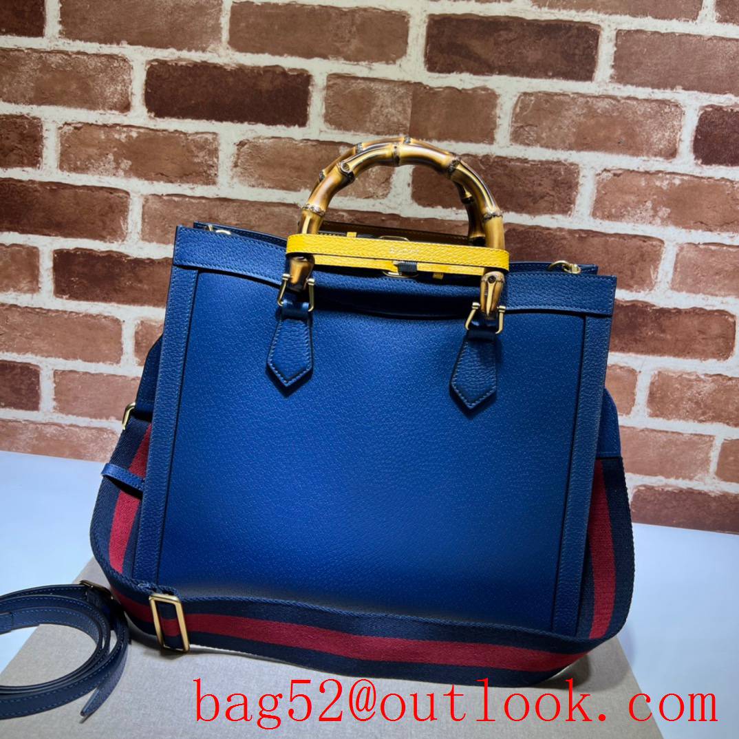 Gucci blue large with Bamboo tote double G bag